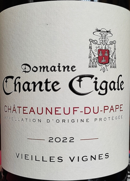 Domaine Chante Cigale 2022 Vieilles Vignes, AC Châteauneuf-du Pape, Rotwein, 0,75l